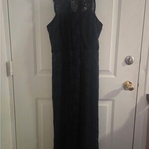 Topshop Navy Lace Maxi Dress